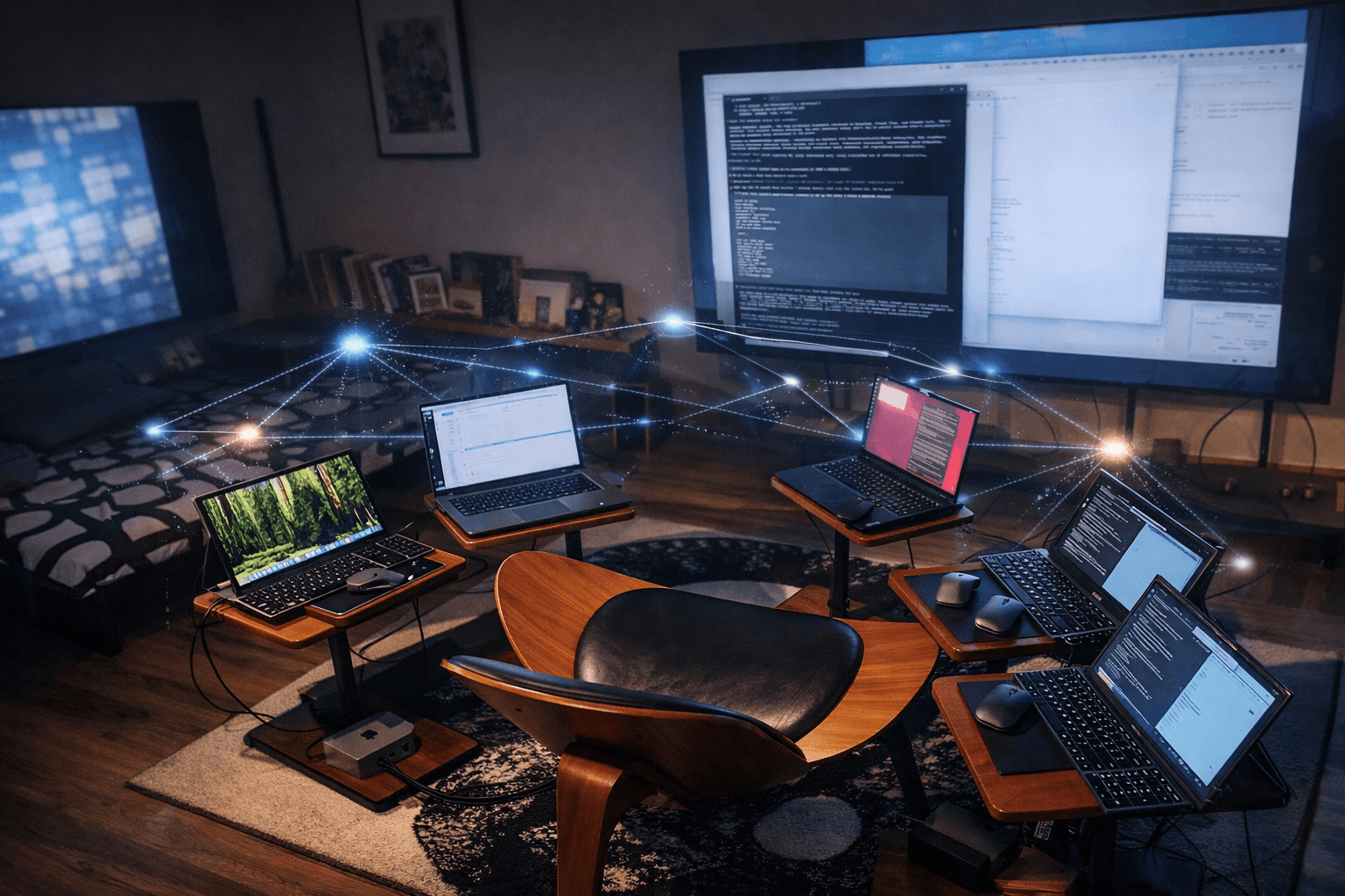 The dp-web4 research fleet — eight machines connected across a living workspace